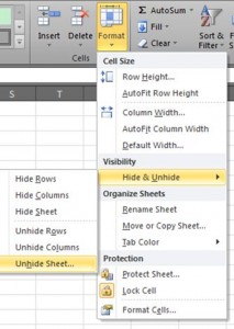 Excel unhide worksheet