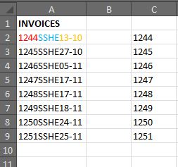 Excel list