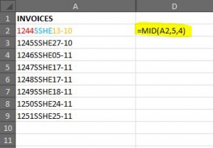 Mid formula Excel