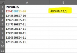 Right formula Excel