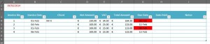 Complete Table Excel