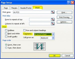 Excel 2003 sheet