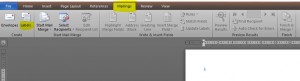MS Word mailings tab