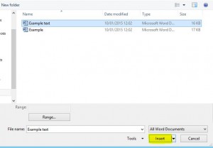 Select Word file