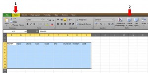 Excel format as table