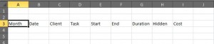 Excel column headings