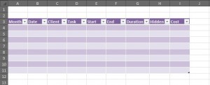 Excel table