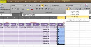 Excel accounting format