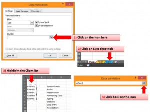 Excel list data validation