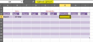 excel duration formula