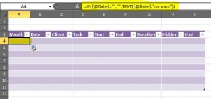 excel formula month