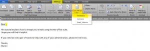 Insert merge field