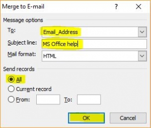 Merge to email