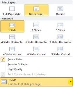 Number of slides per page