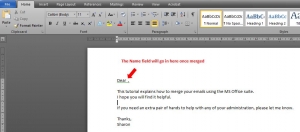 Sample Word document merge