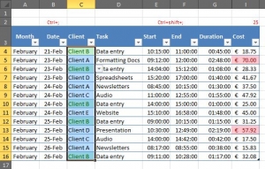 Highlights same formatted data